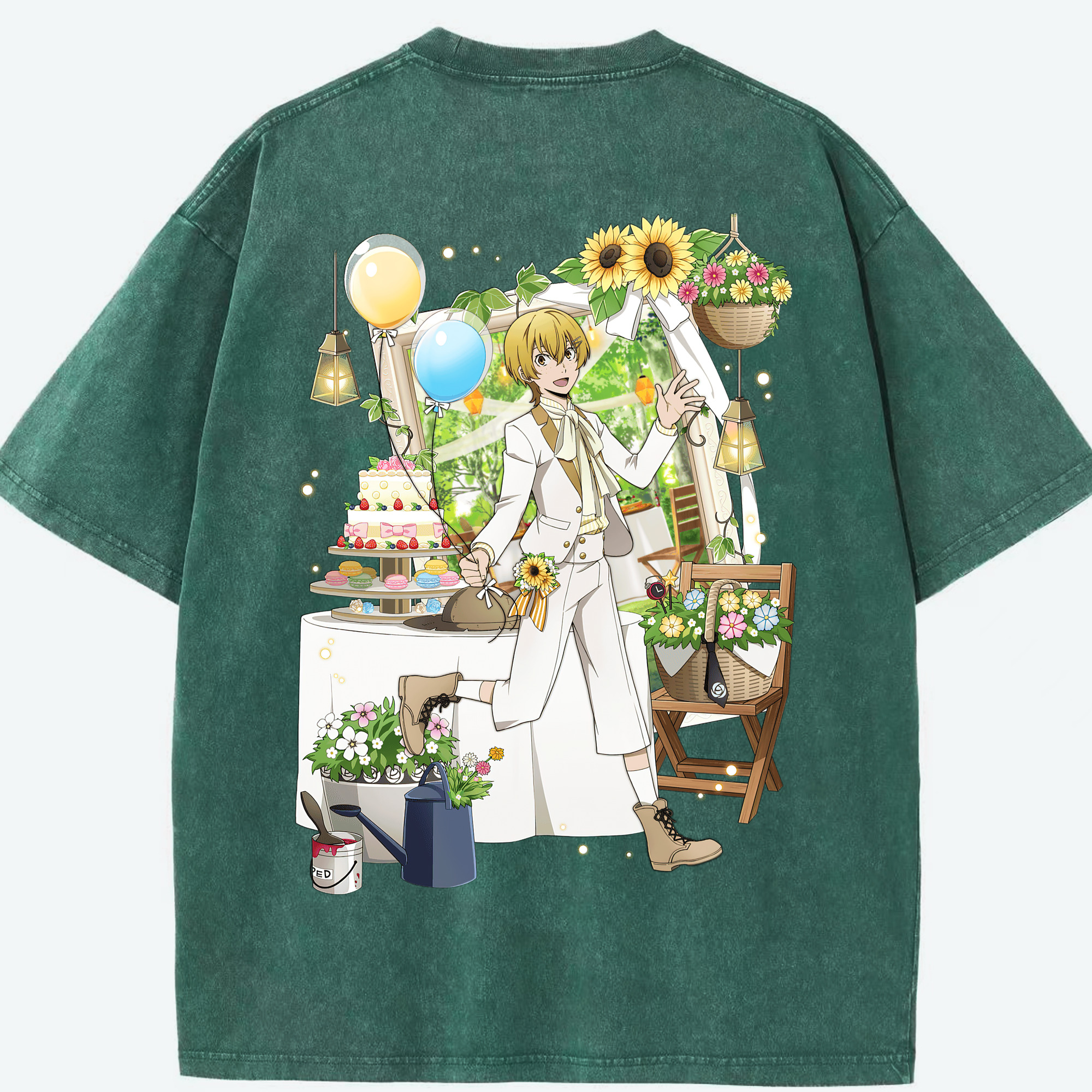 （画像用） 文豪ストレイドッグス Bungo Stray Dogs 綿100% ヴィンテージ風 半袖Tシャツ（背面プリント）